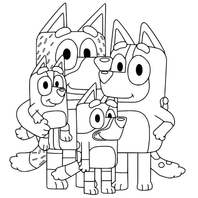 personagens de bluey para colorir