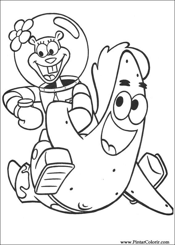 bob esponja comendo hambúrguer de siri para colorir