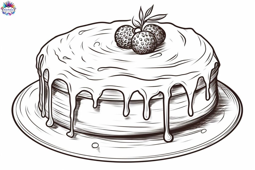 desenho de bolo de aniversário para colorir