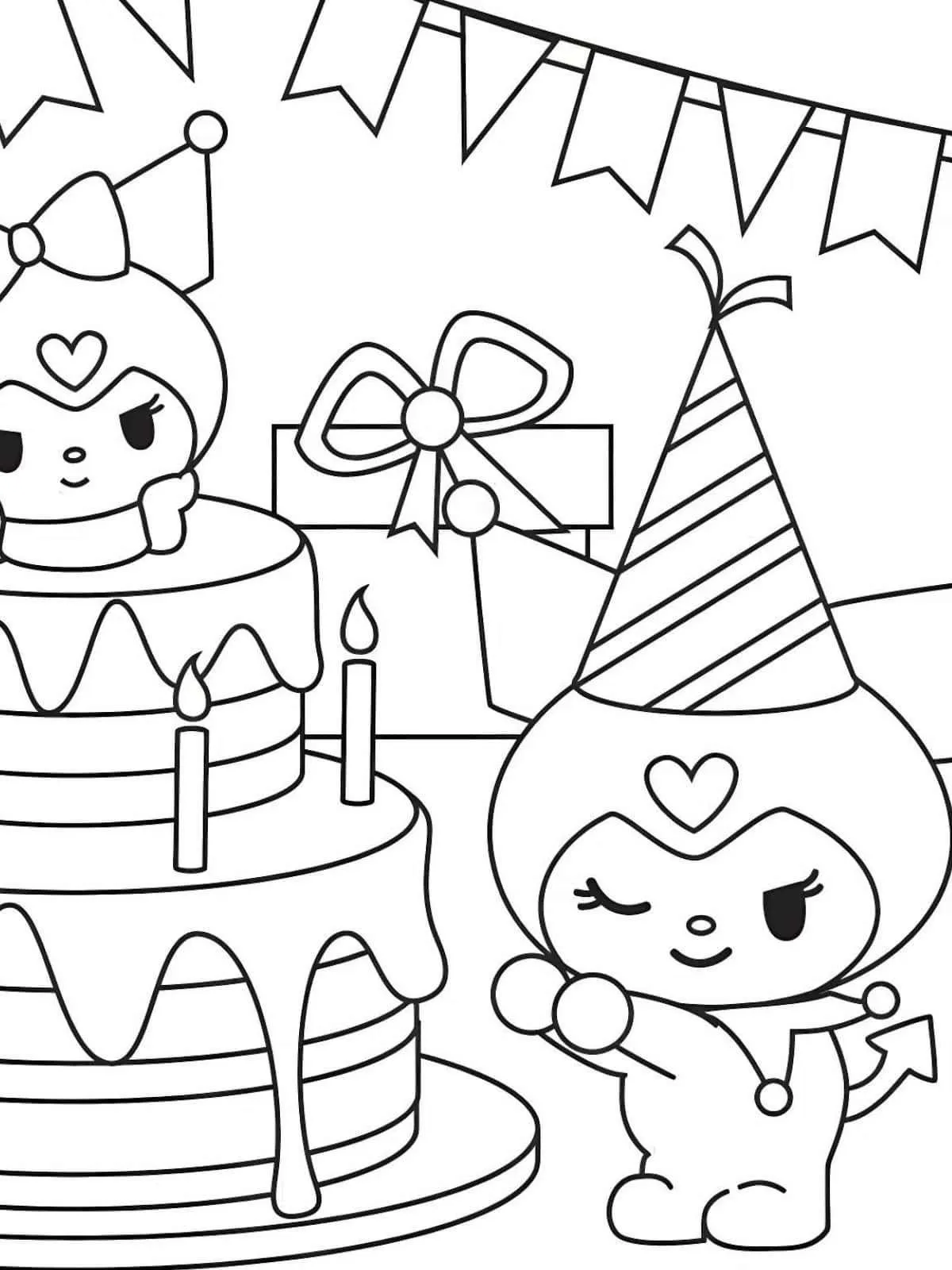 desenho de fatia de bolo para colorir