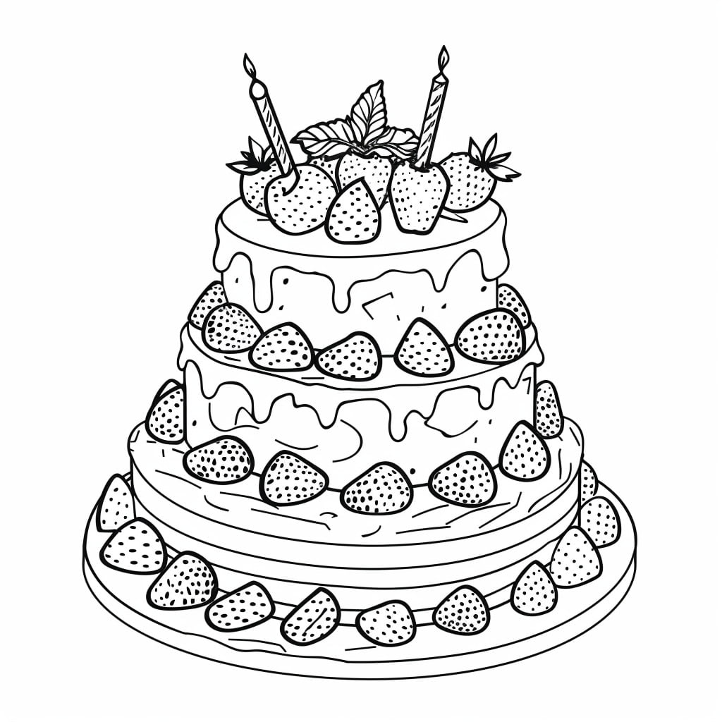desenho de bolo com chantilly para colorir