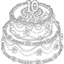 desenho de bolo com frutas para colorir