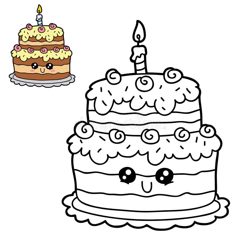 desenho de bolo com velas para colorir