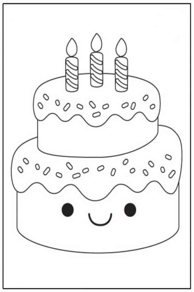 desenho de bolo de festa junina para colorir