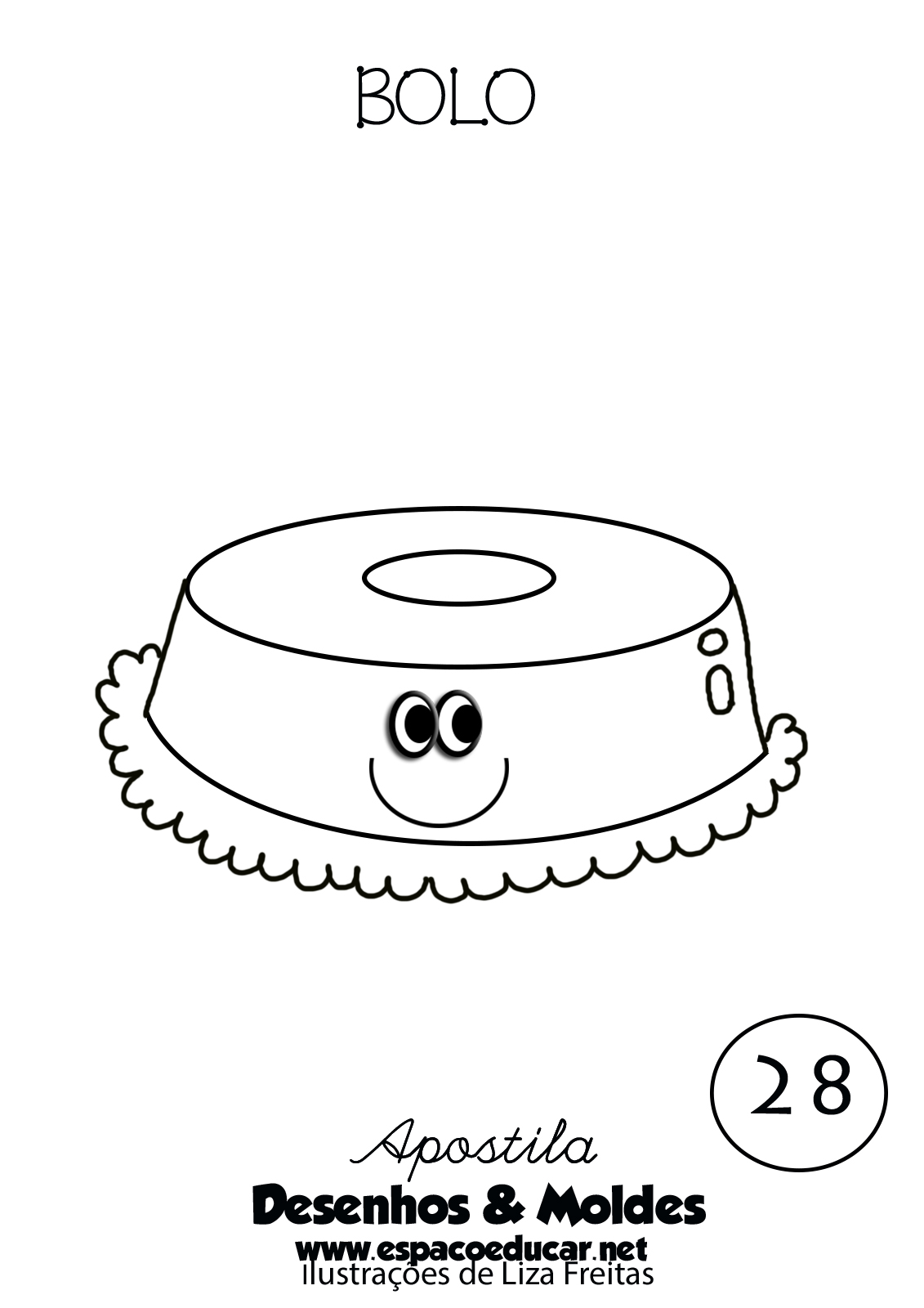 desenho de bolo de casamento para colorir