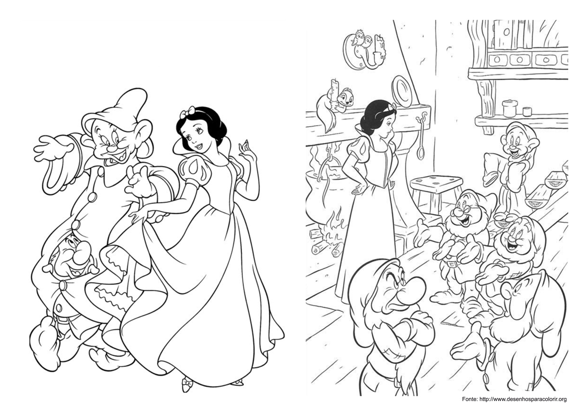 imagens da branca de neve para colorir