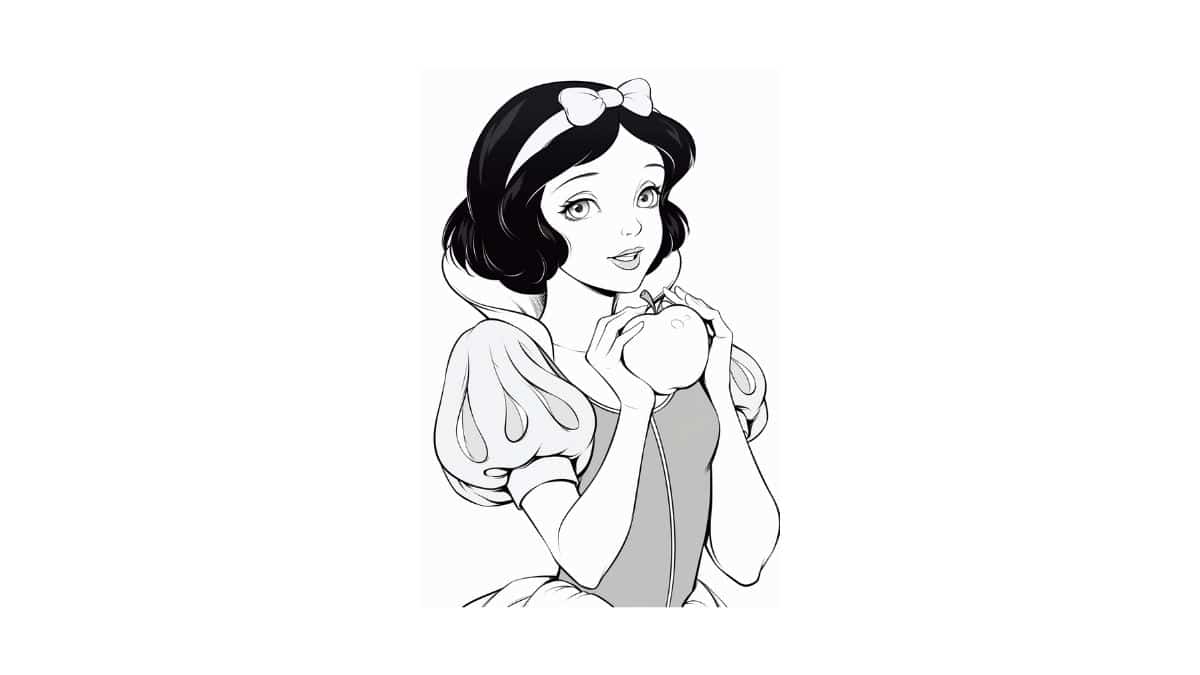 desenho da branca de neve para imprimir