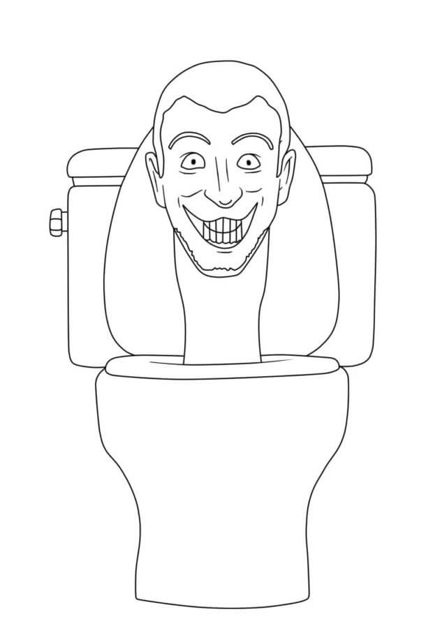 cabeça de privada desenho para colorir
