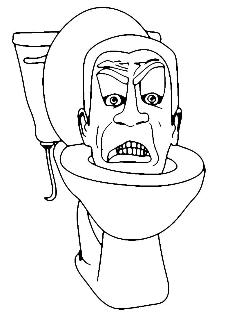 desenho de vaso sanitário com cabeça