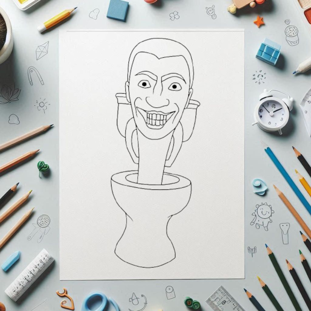 cabeça de privada desenho para colorir