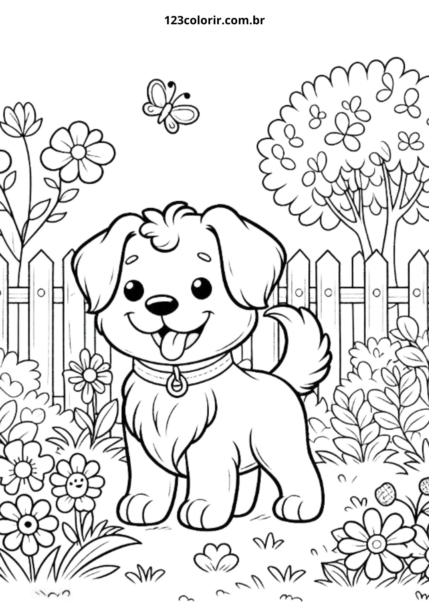 desenho de cachorro para colorir fácil