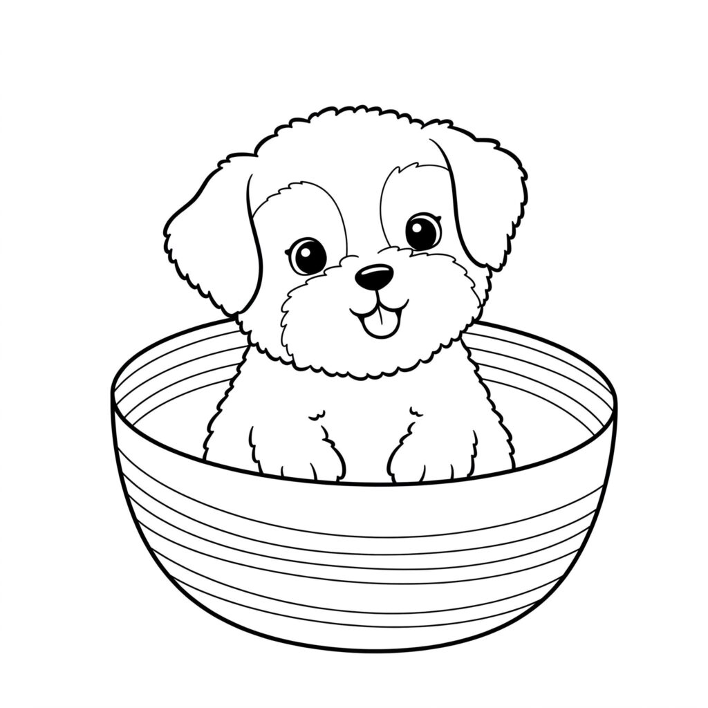 desenho de cachorro para colorir fofo