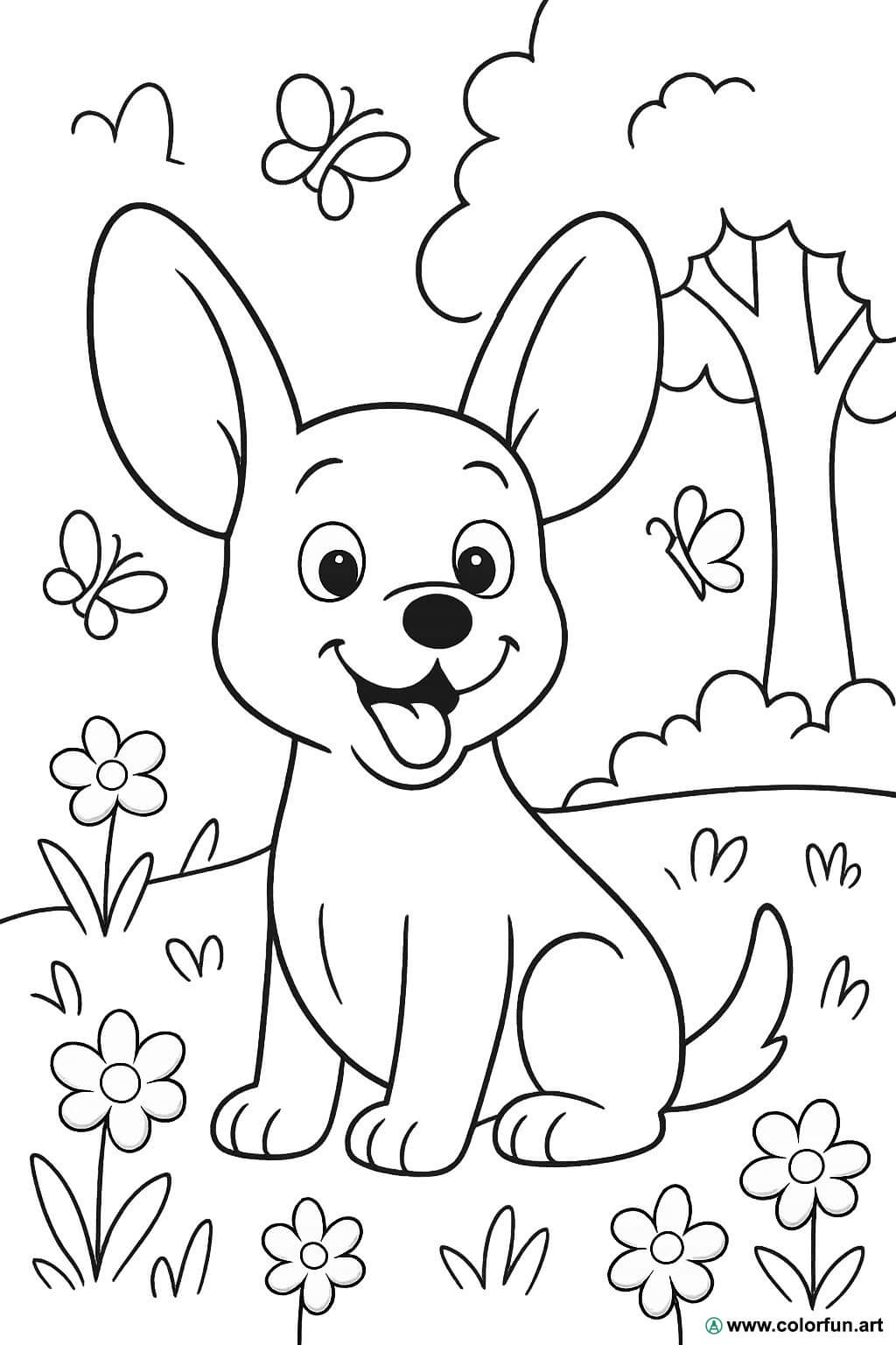 desenho de cachorro para colorir fácil