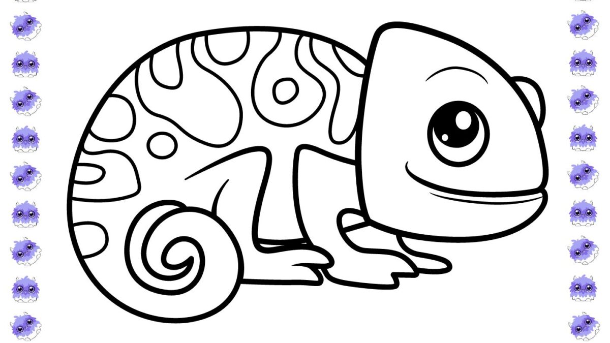 desenho de camaleão para pintar