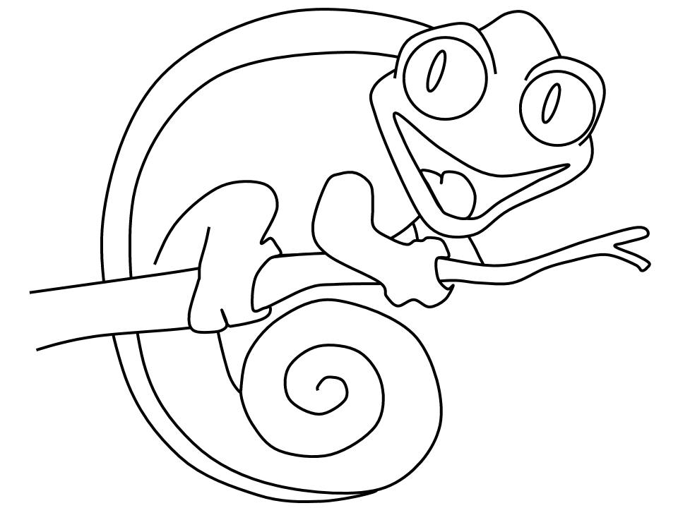 camaleão realista para colorir