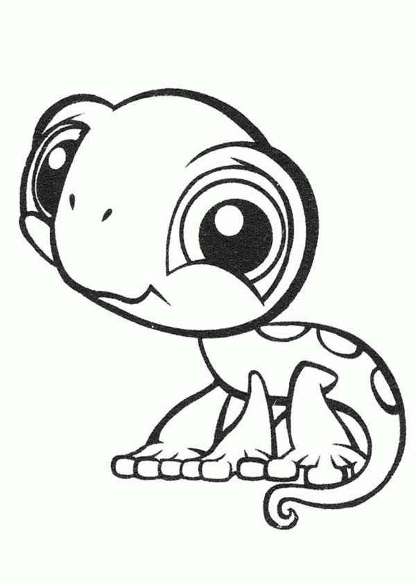 camaleão cartoon para colorir