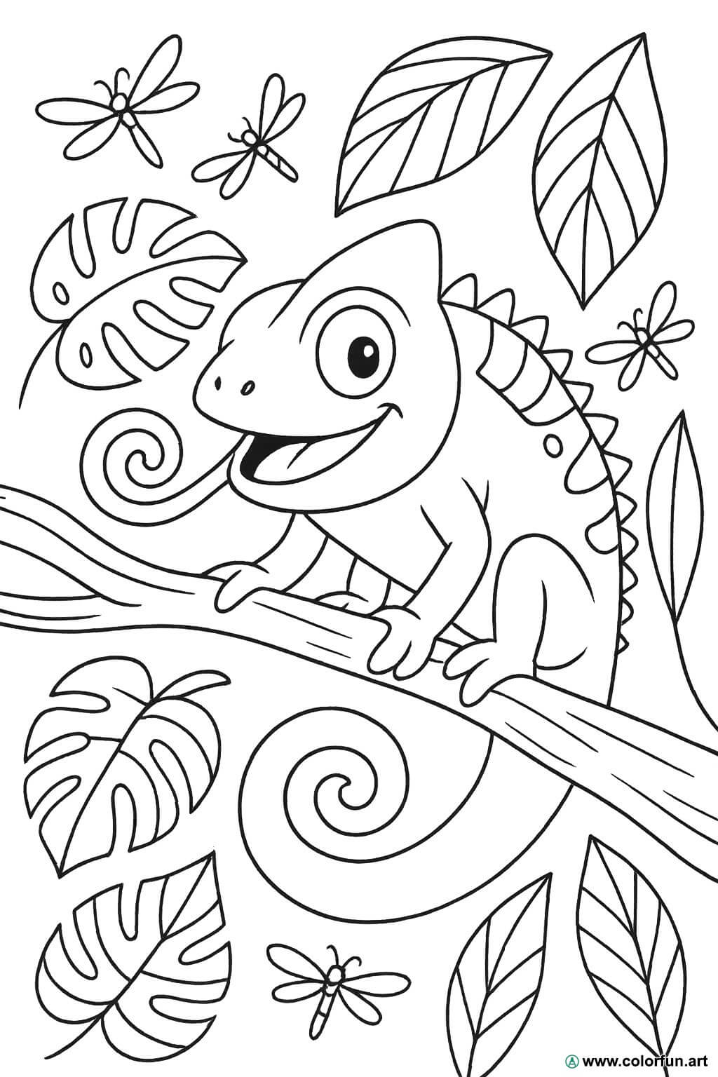 desenho de camaleão para crianças