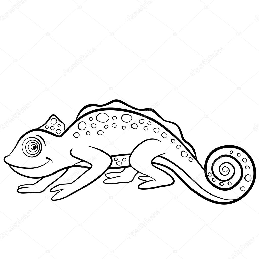 desenho de camaleão para crianças