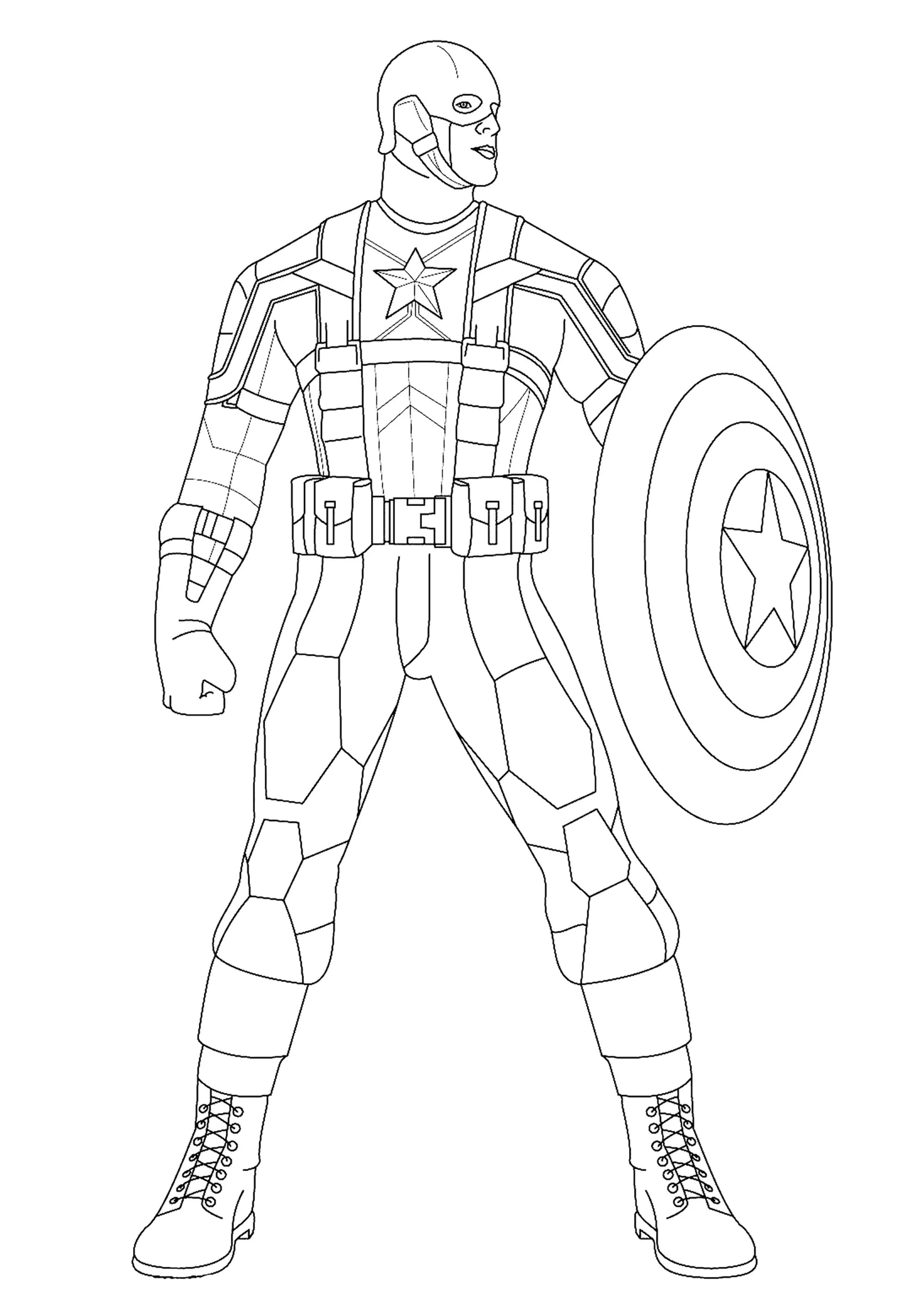 capitão américa desenho para pintar