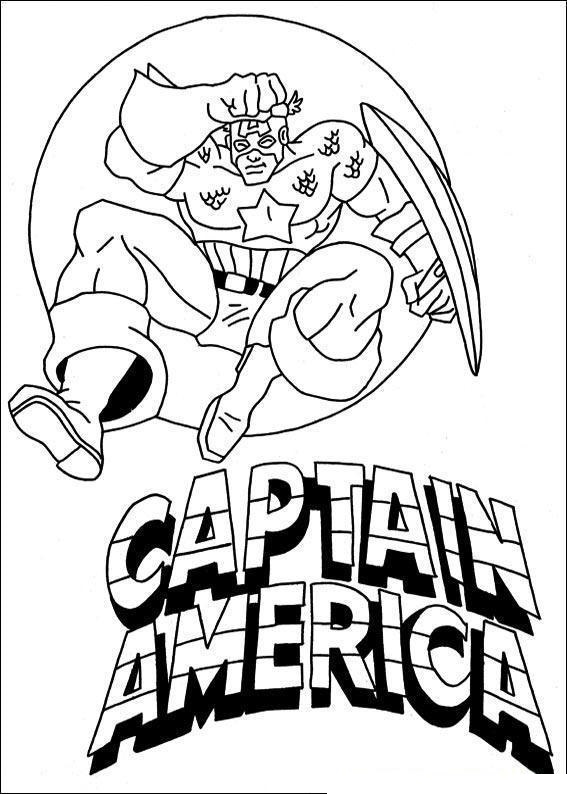 capitão américa infantil para colorir