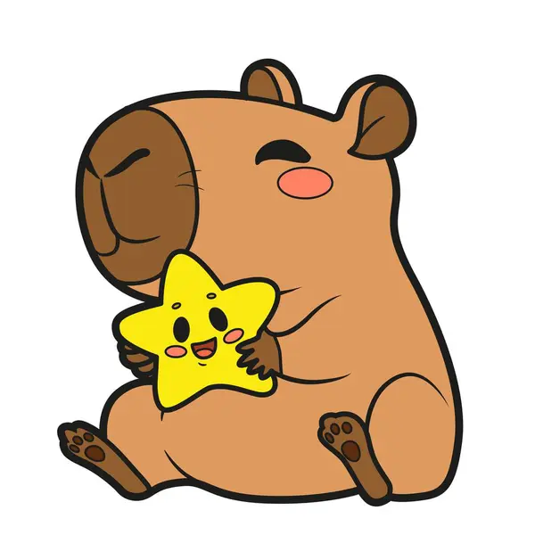 desenho de capivara kawaii