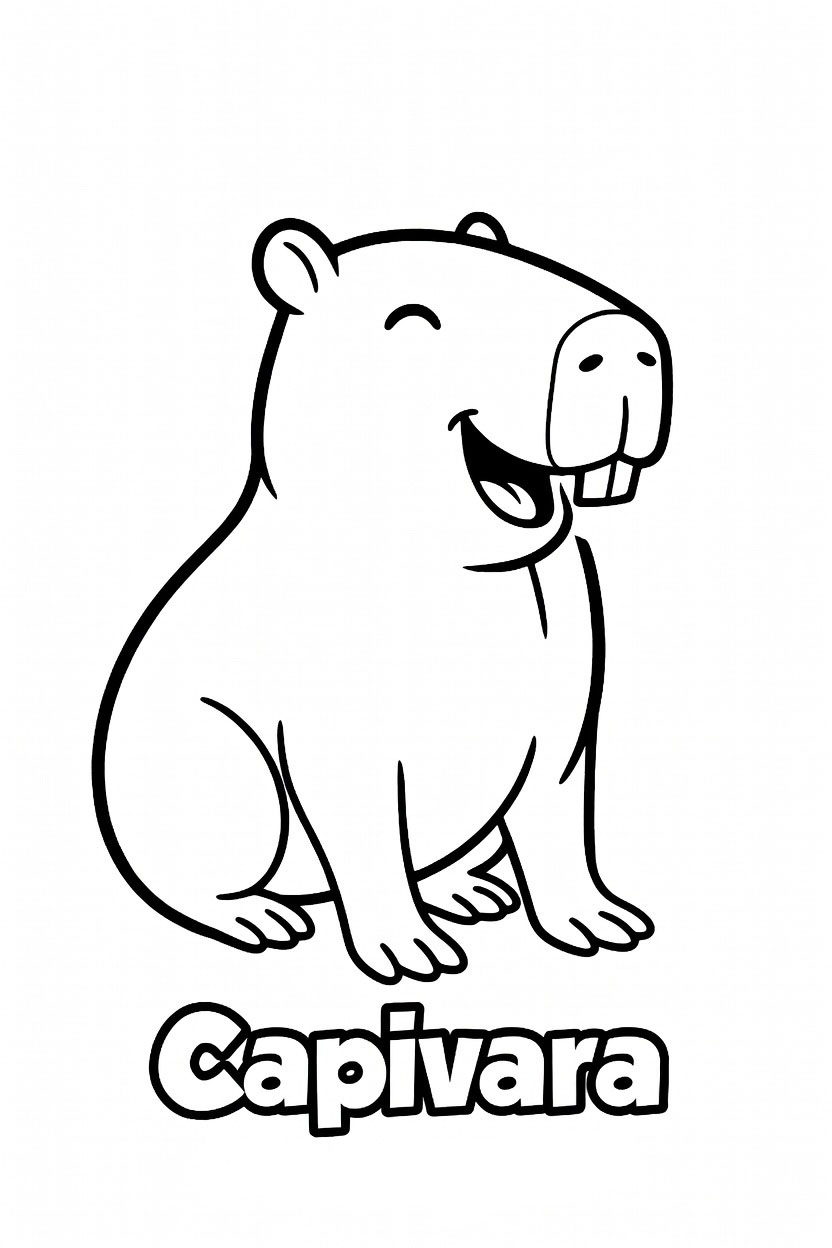 desenho de capivara para imprimir