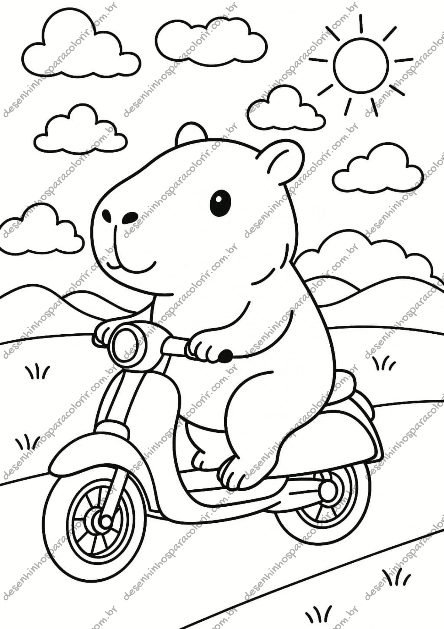 desenho de capivara no computador