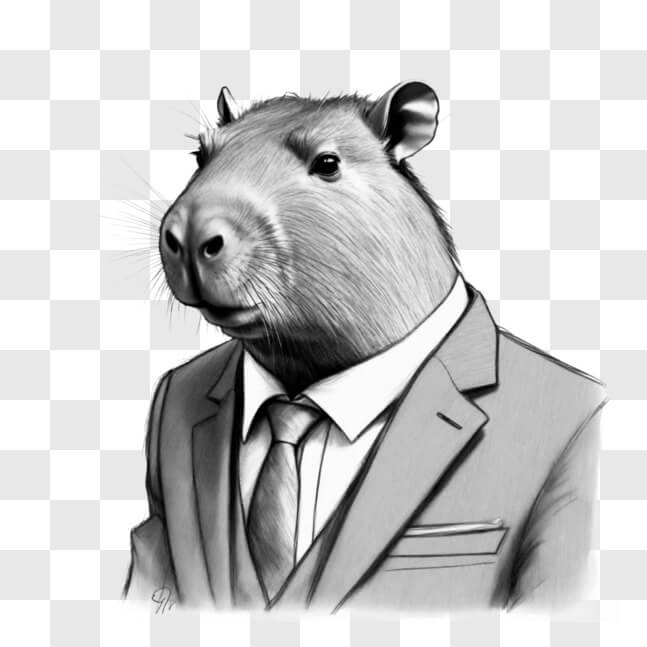 desenho de capivara aquarela