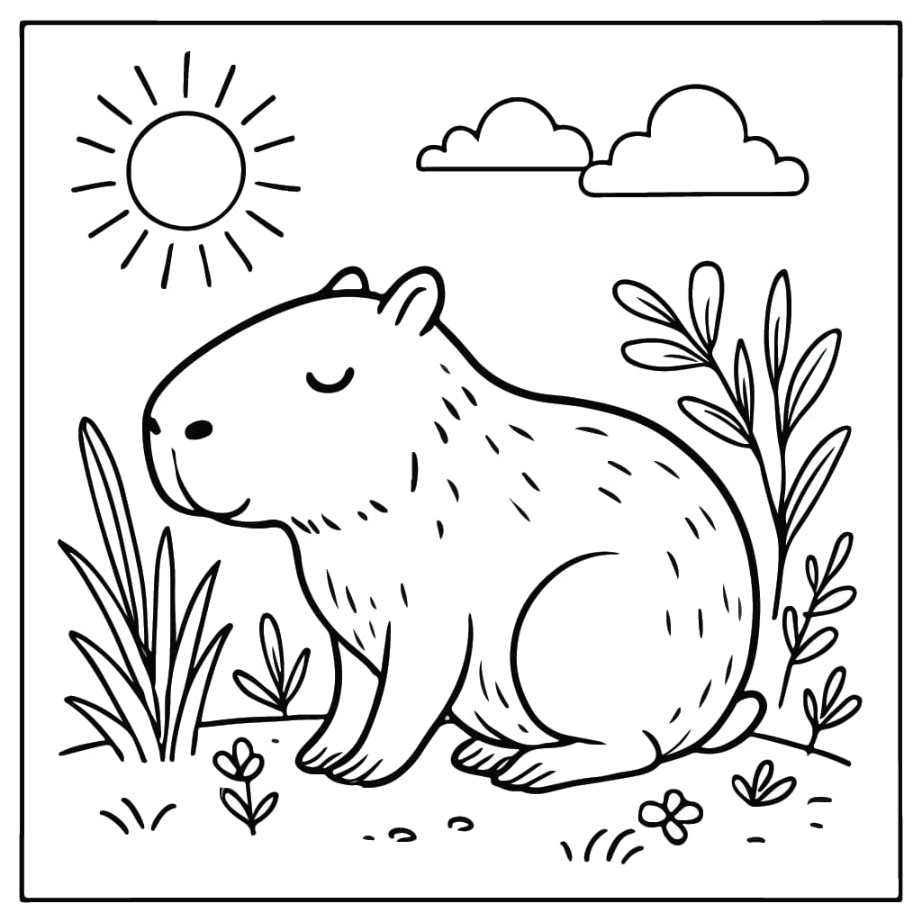 desenho de capivara no computador