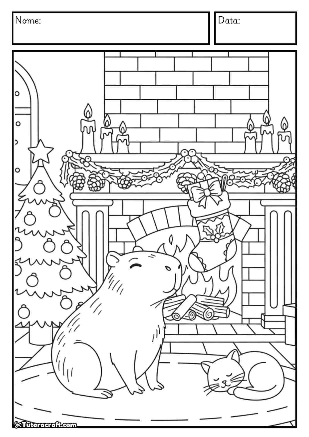 capivara desenho para colorir fácil