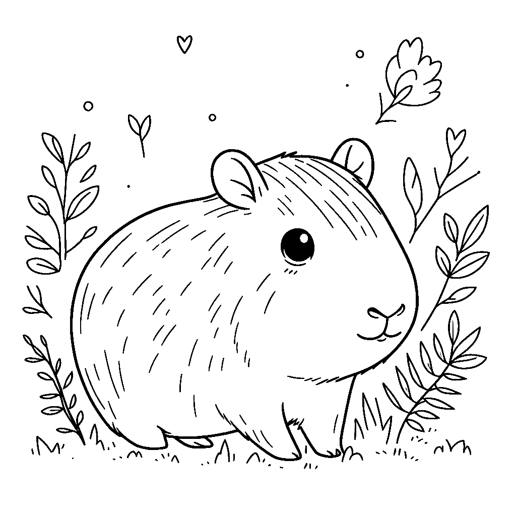 capivara desenho para colorir fofo
