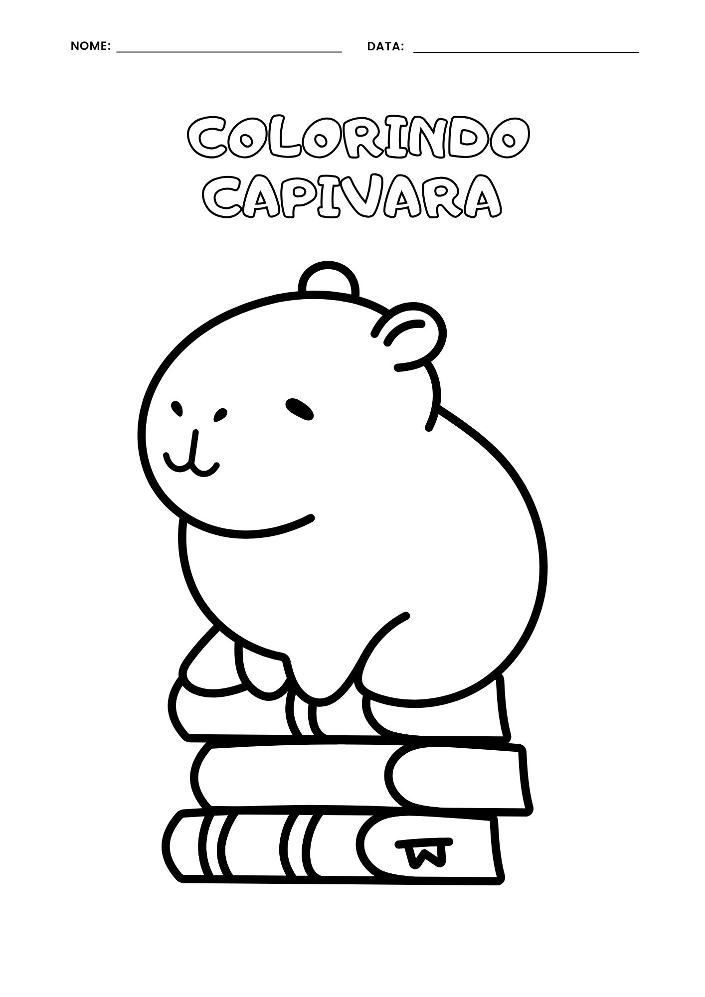 capivara desenho para colorir online