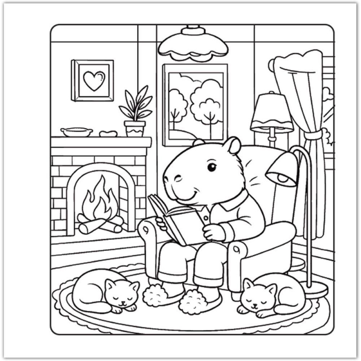 capivara desenho para colorir fácil