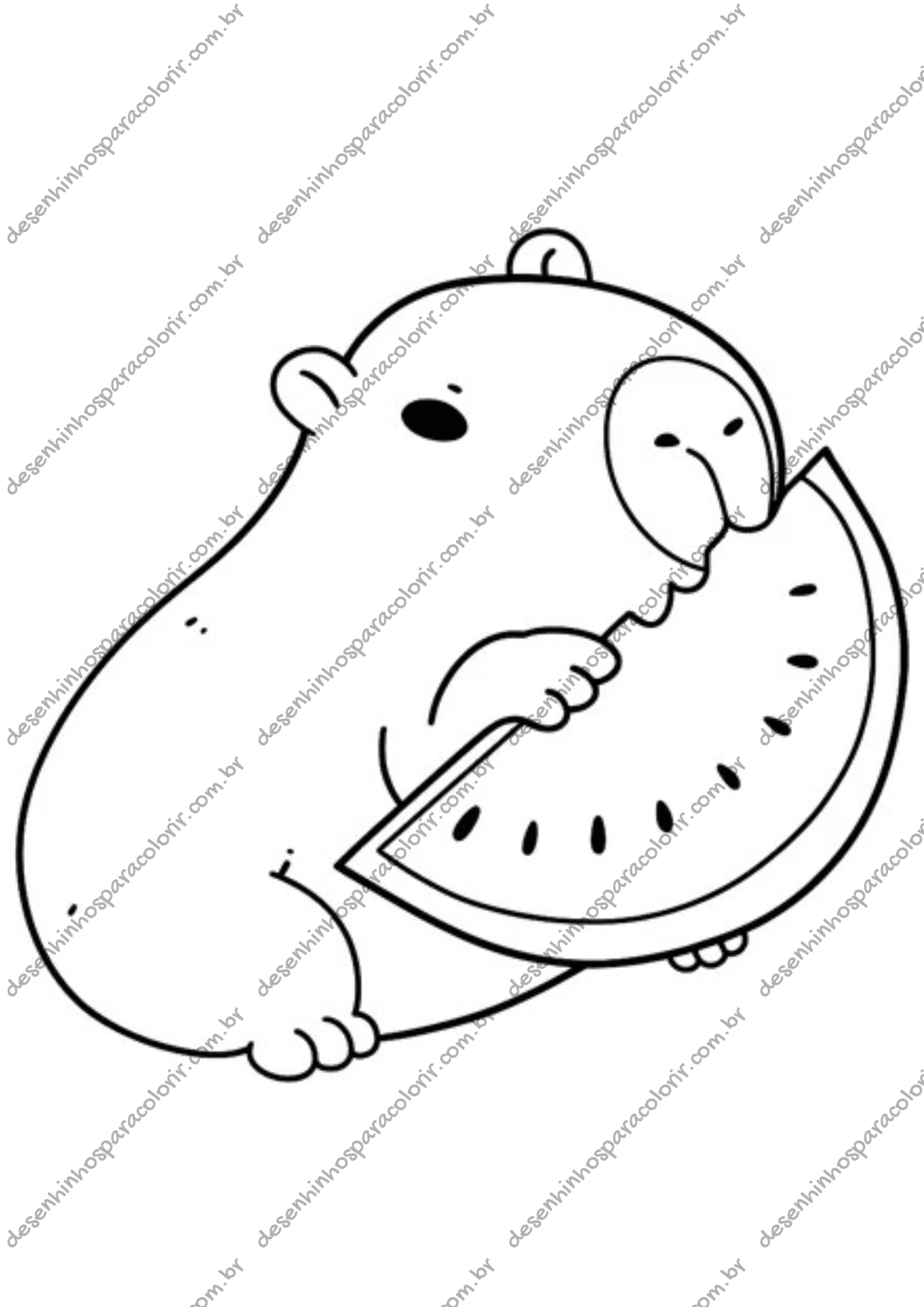 capivara desenho para colorir simples