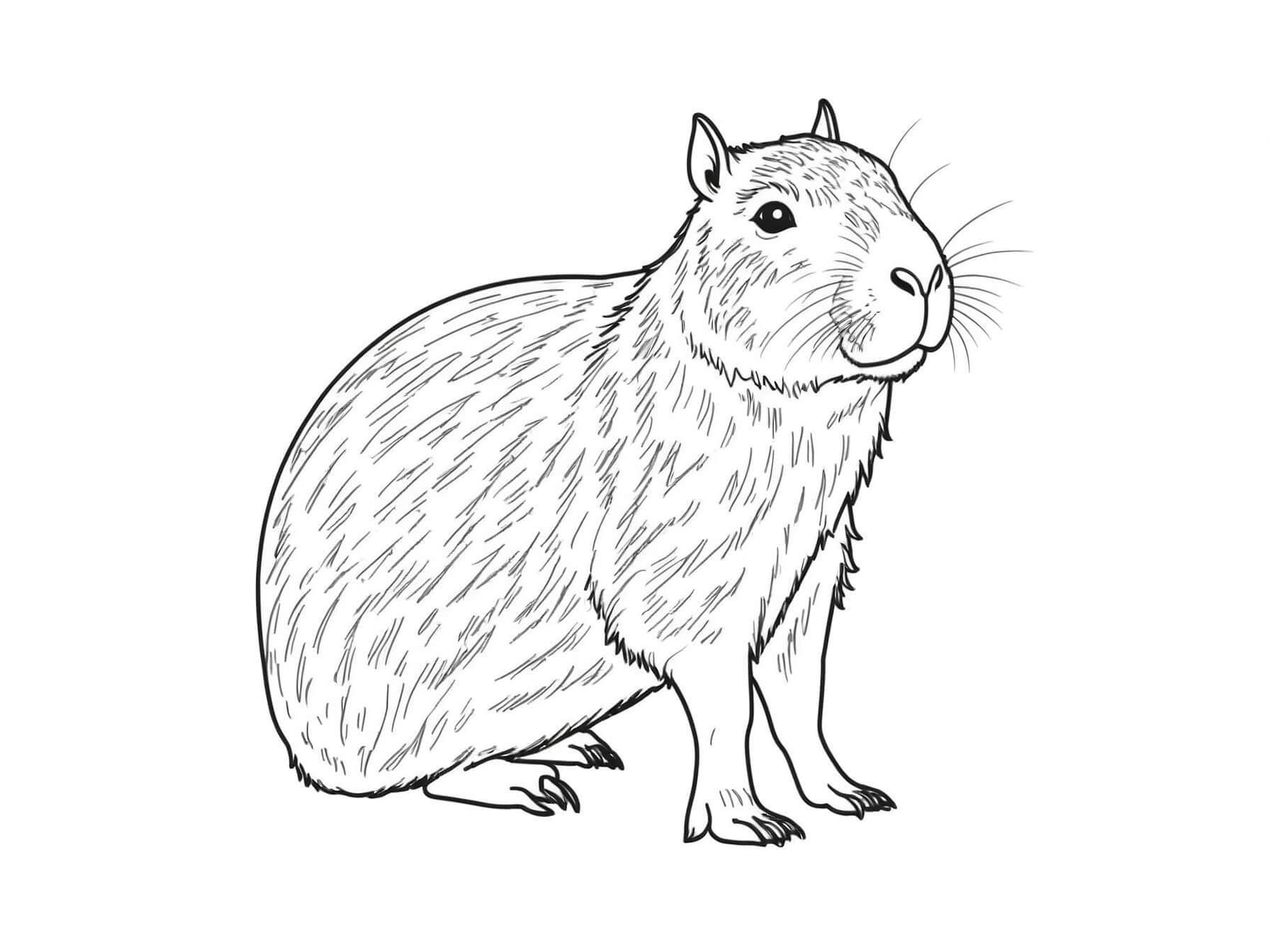 capivara desenho para colorir fofo