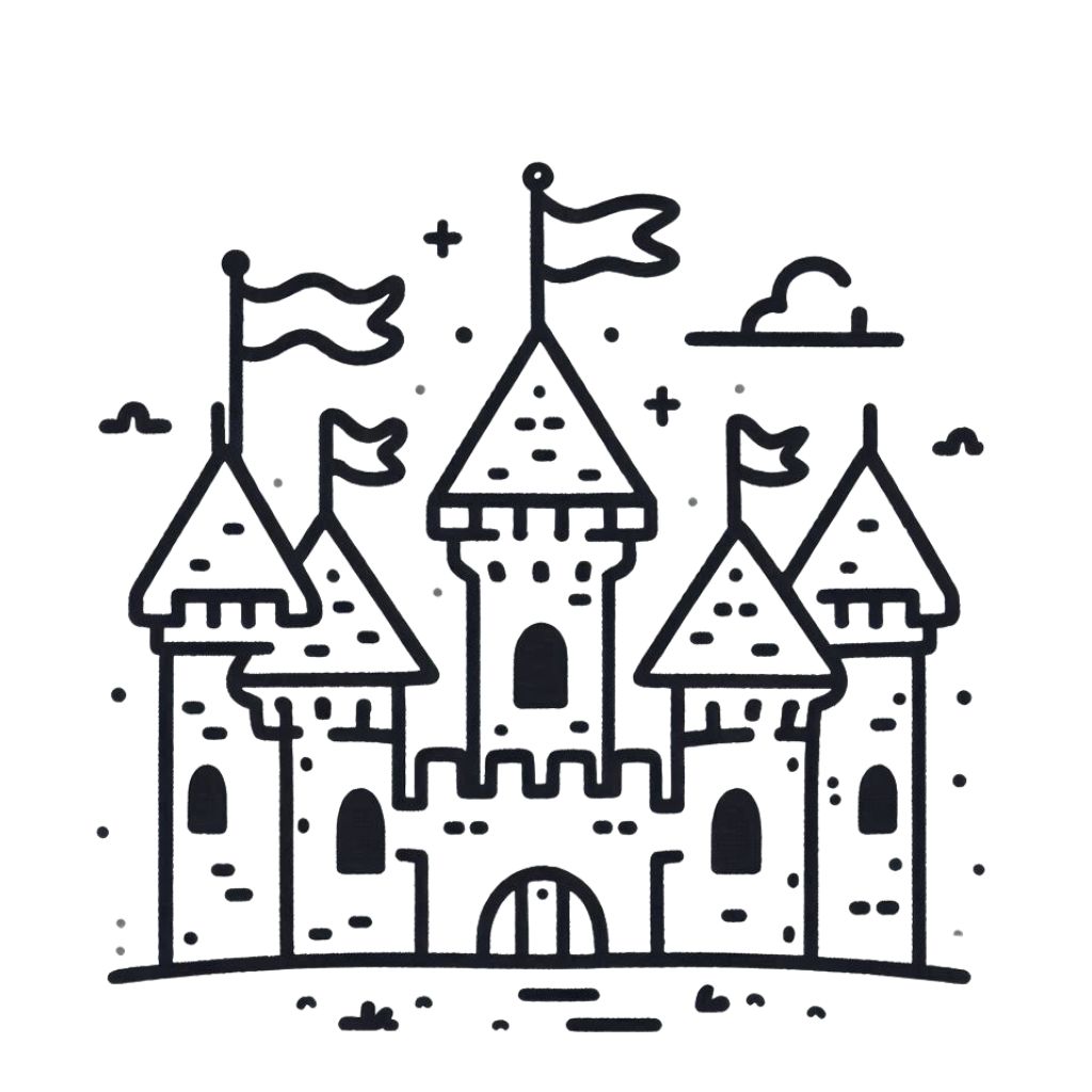 castelo de areia para colorir