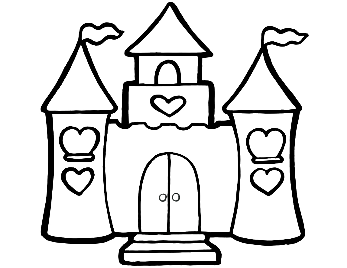 castelo de unicórnio para colorir