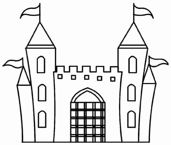 castelo de dragão para desenhar