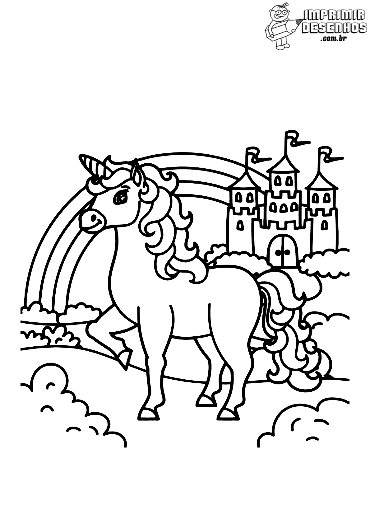 castelo de cavaleiro para colorir