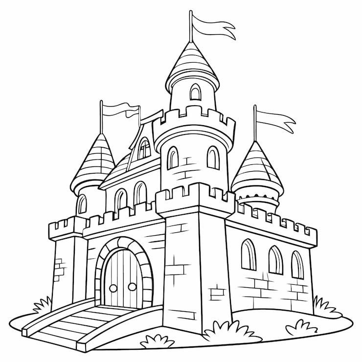 castelo de fada para pintar