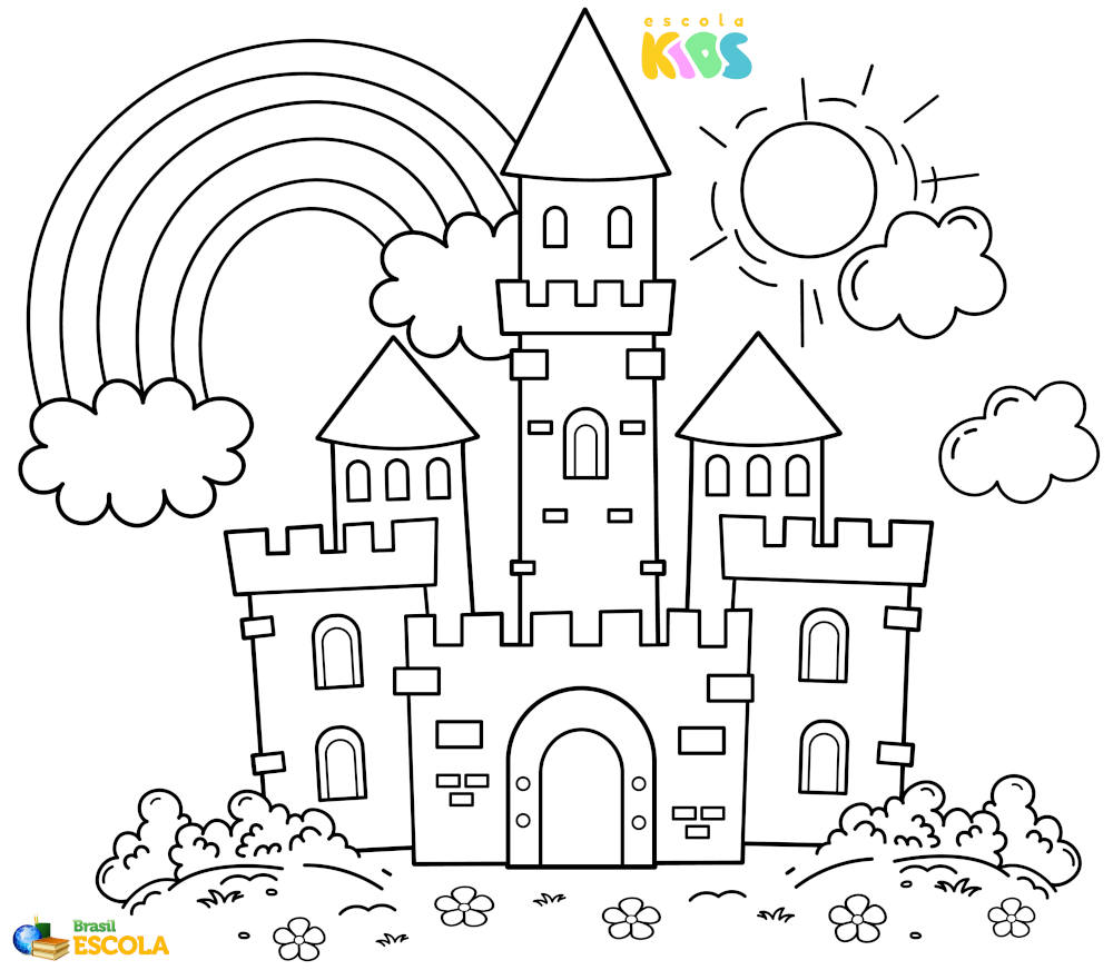castelo medieval para pintar