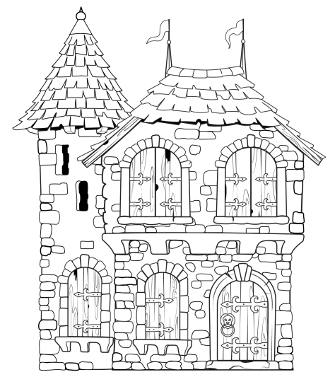 castelo medieval para pintar