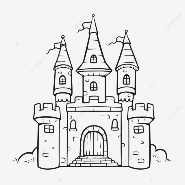 castelo de princesa para desenhar