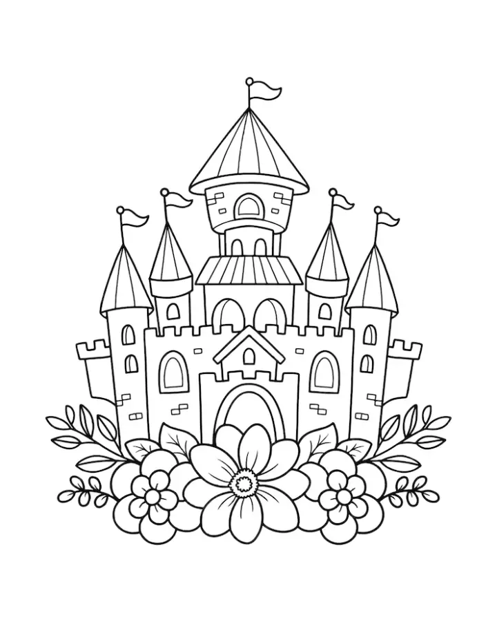 castelo de Halloween para colorir