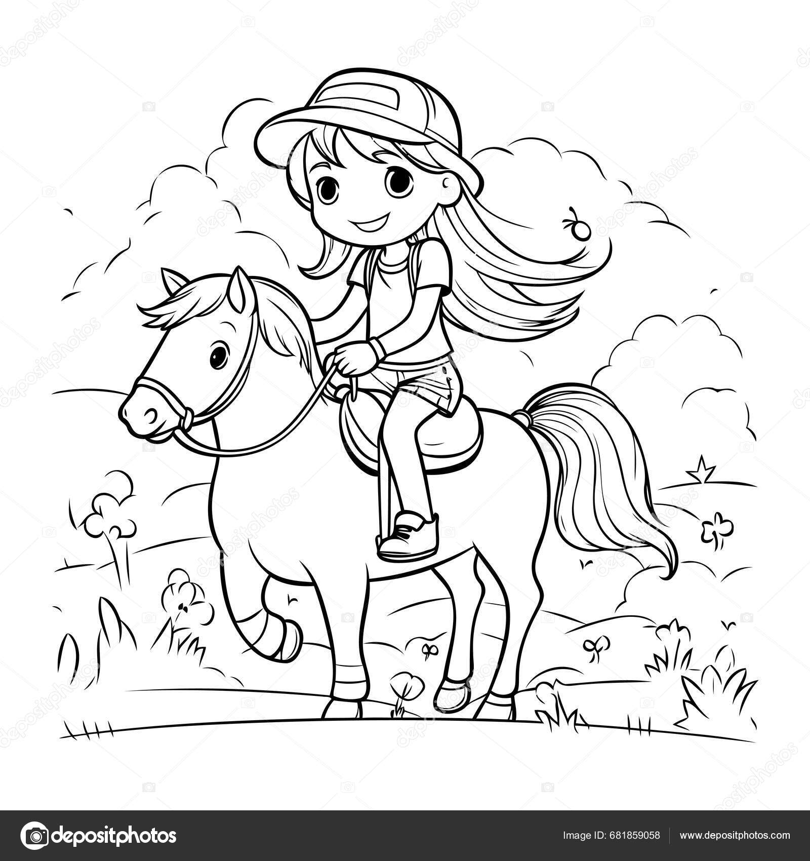 desenho de cavalo realista para colorir