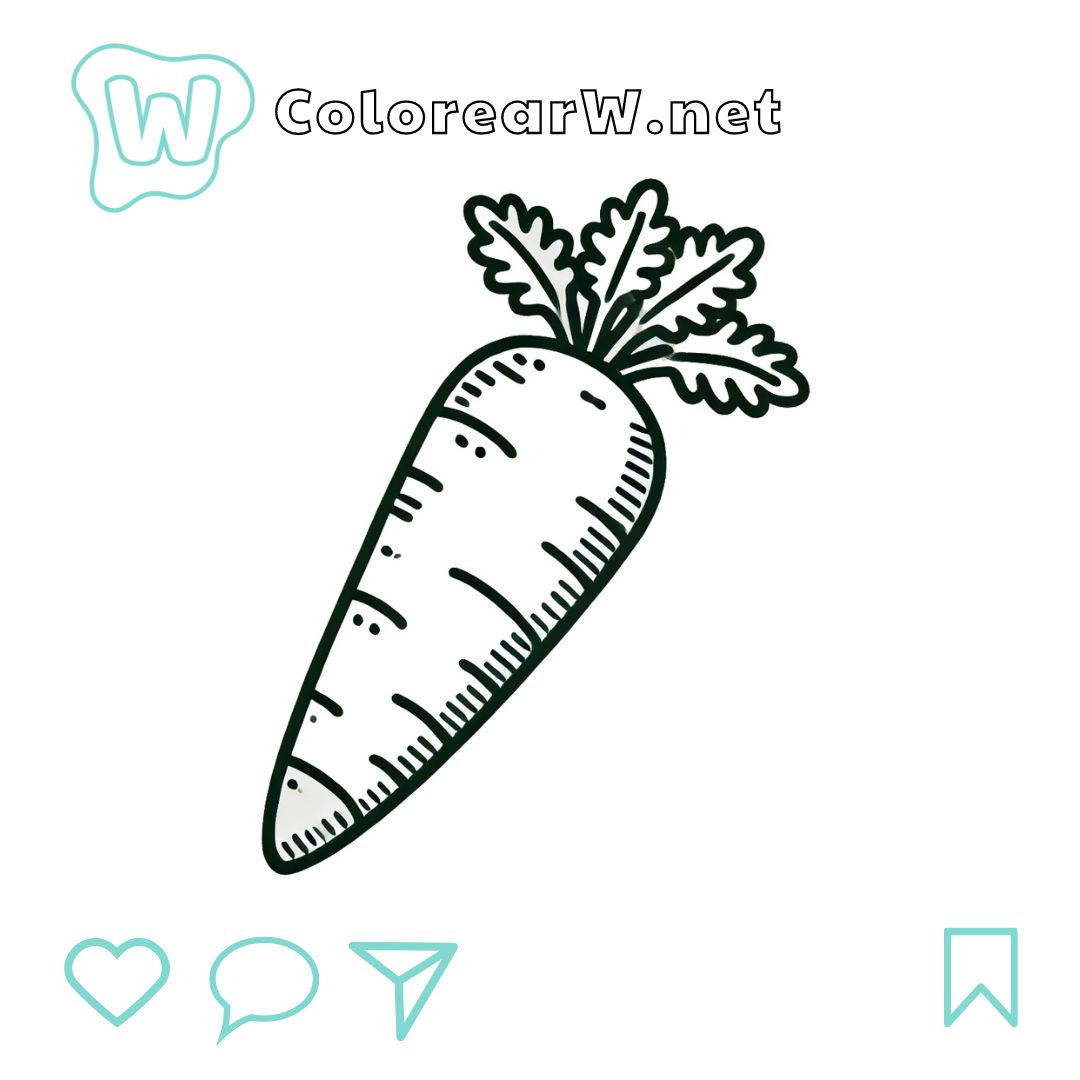 cenoura desenho para colorir kawaii