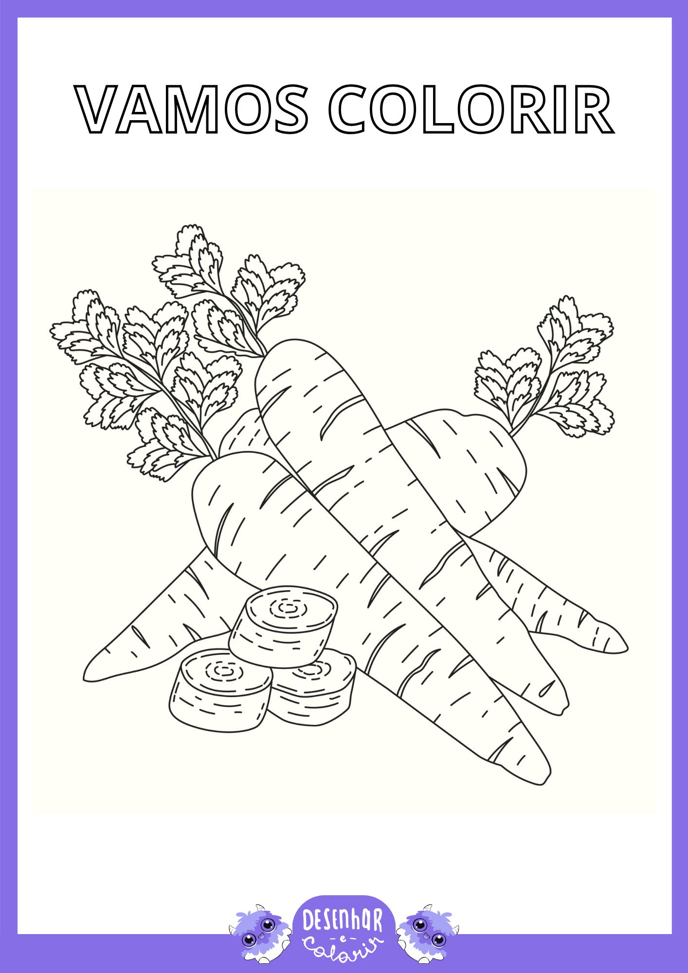 cenoura desenho para colorir realista