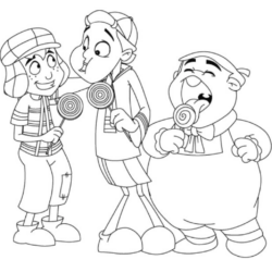 Turma do Chaves completa para colorir