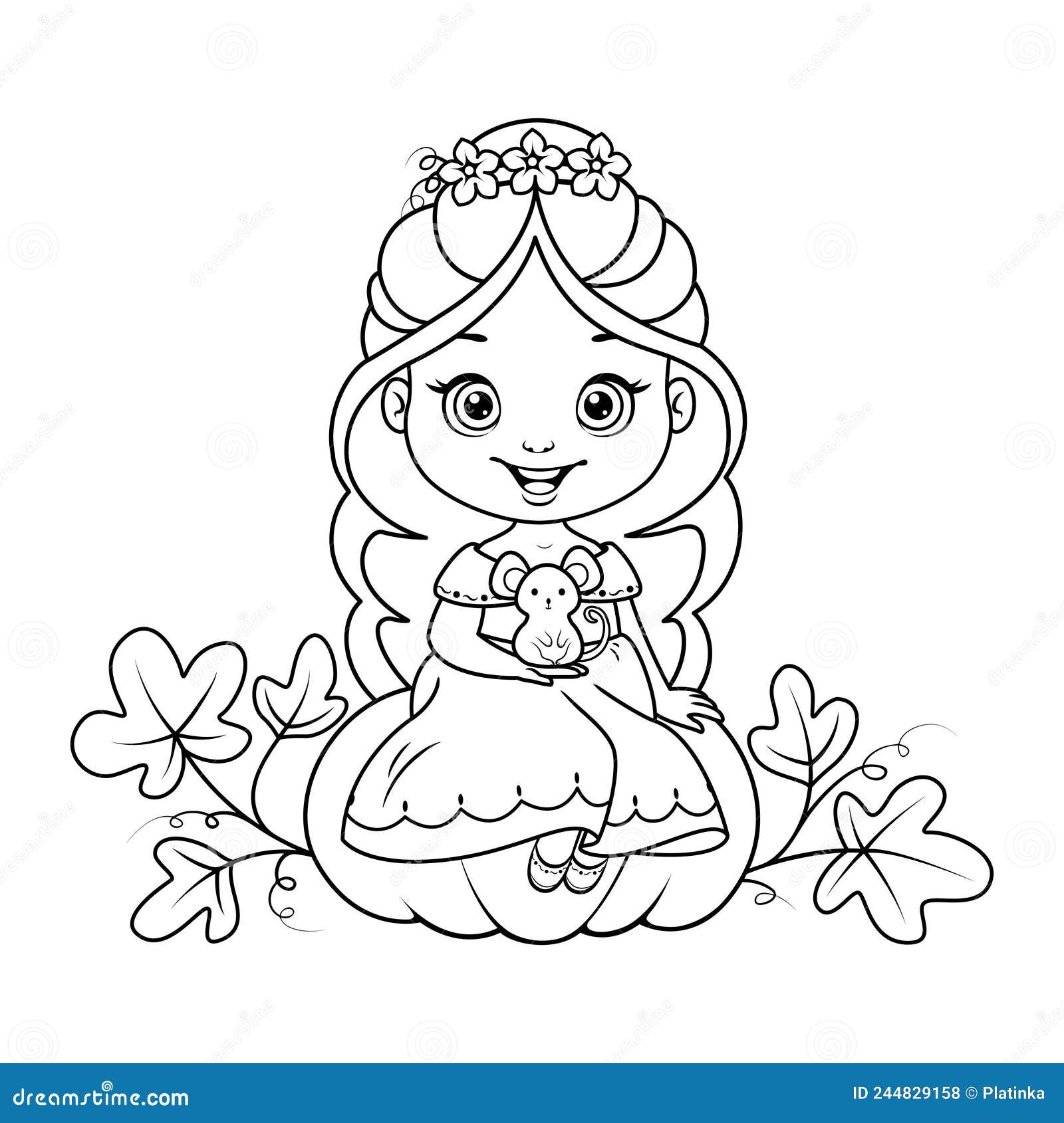 Cinderela com os ratinhos para colorir