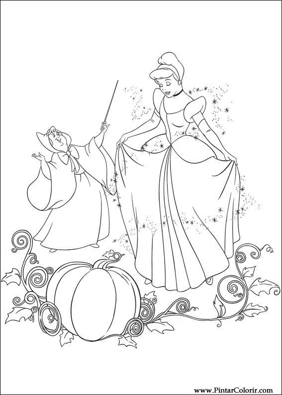 princesa Cinderela para colorir